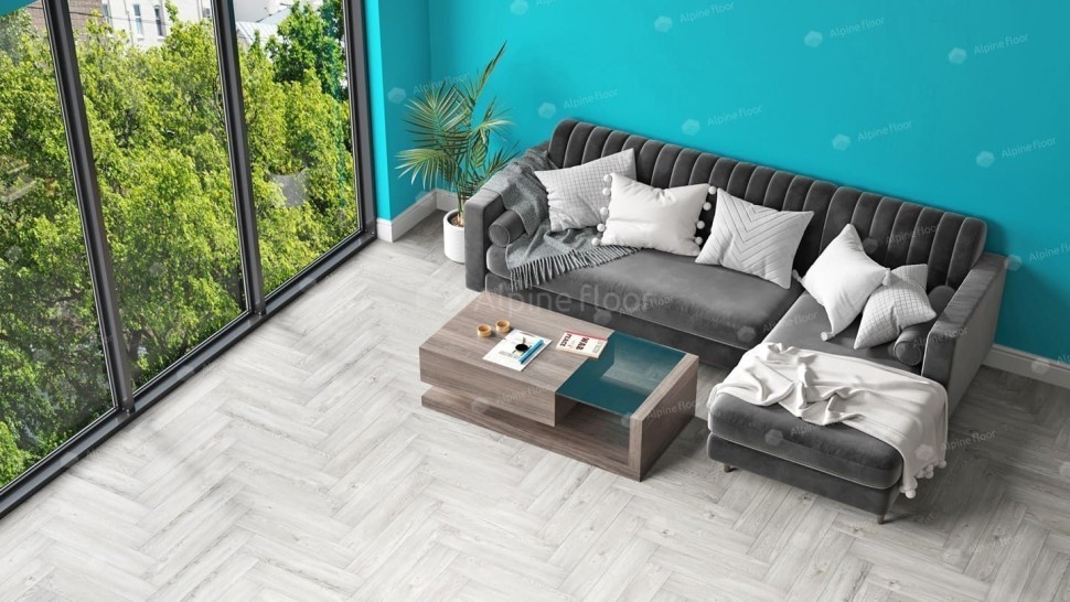 Виниловая плитка "Alpine Floor" Parquet LVT Снежный (590*118*2,5 мм) — купить в Ангарске