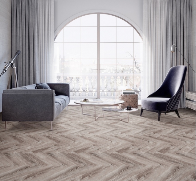 Виниловый ламинат SPC "Cronafloor" Herringbone Дуб Тулон (640*128*4,5 мм) — купить в Ангарске