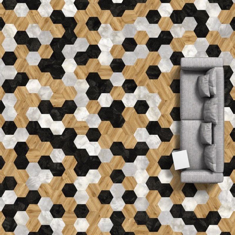 Виниловая плитка Big Hexagon 260 (452,64*392*2,5 мм) — купить в Ангарске