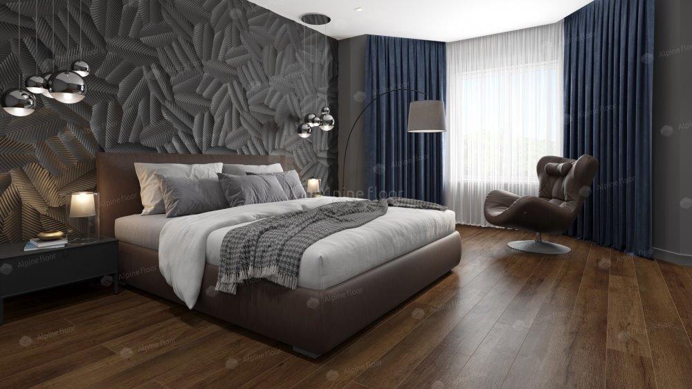 SPC Ламинат "Alpine Floor" Дуб шоколадный (1220*183*8 мм) — купить в Ангарске