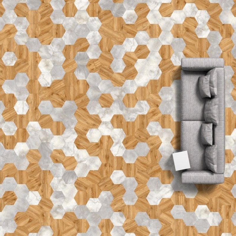 Виниловая плитка Big Hexagon 261 (452,64*392*2,5 мм) — купить в Ангарске