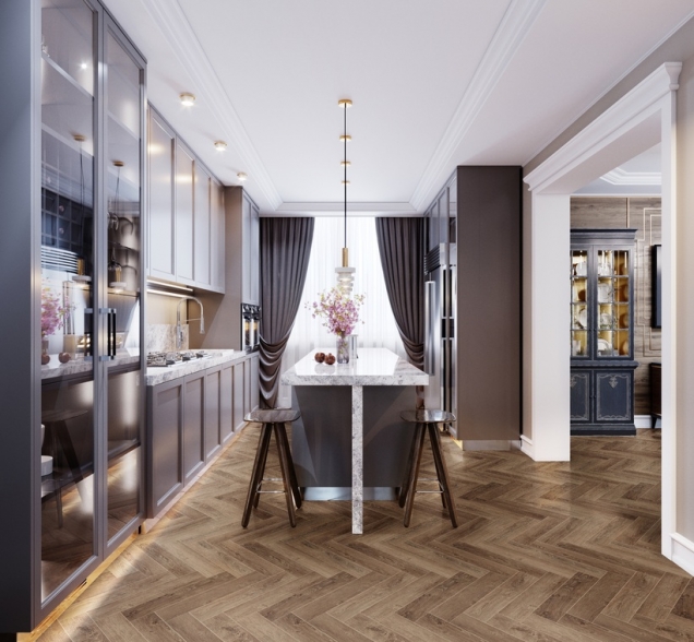 Виниловый ламинат SPC "Cronafloor" Herringbone Дуб Тулуза (640*128*4,5 мм) — купить в Ангарске